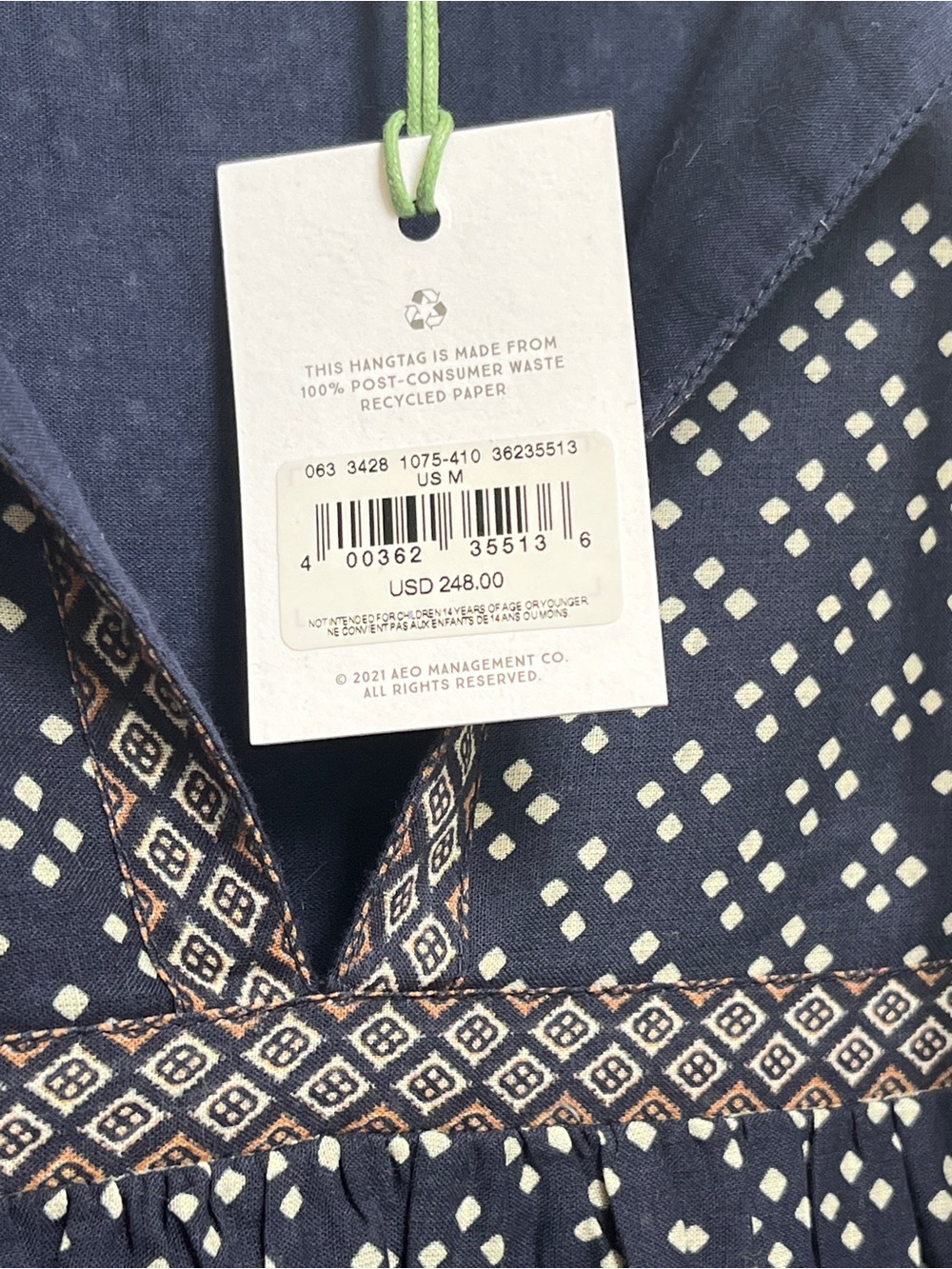 America Eagle, AE77 label organic cotton maxi dress. Size medium, New with tags - Picture 6 of 10